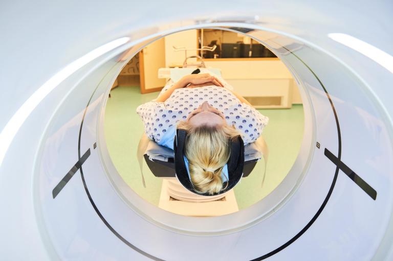Cancer patient being treated